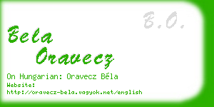 bela oravecz business card